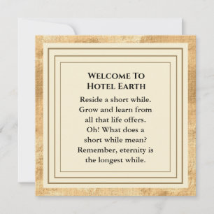 Bienvenido A La Tarjeta Plana De Hotel Earth