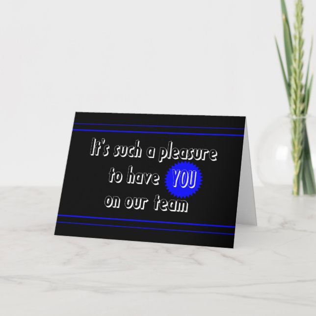 Bienvenido a nuestra tarjeta de equipo (Anverso)