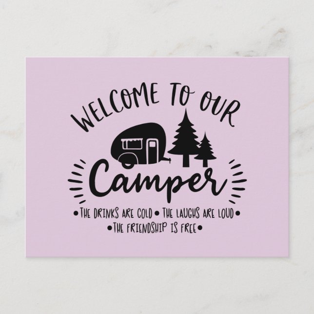 Bienvenido a nuestra Tarjeta Postal de Camping (Anverso)