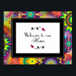 Bienvenido A Nuestro Patrón De Arte Deco En Casa<br><div class="desc">Bienvenidos a nuestro poster de casa en un estilo Art Deco Nouveau. Una ráfaga de variadas formas florales y ruedas giratorias en muchos colores vibrantes y emocionantes. Muchas formas y patrones diferentes con pétalos y círculos y más superposición en este patrón de estilo ornamental Art Nouveau. Una variedad de colores...</div>