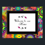 Bienvenido A Nuestro Patrón De Arte Deco En Casa<br><div class="desc">Bienvenidos a nuestro poster de casa en un estilo Art Deco Nouveau. Una ráfaga de variadas formas florales y ruedas giratorias en muchos colores vibrantes y emocionantes. Muchas formas y patrones diferentes con pétalos y círculos y más superposición en este patrón de estilo ornamental Art Nouveau. Una variedad de colores...</div>