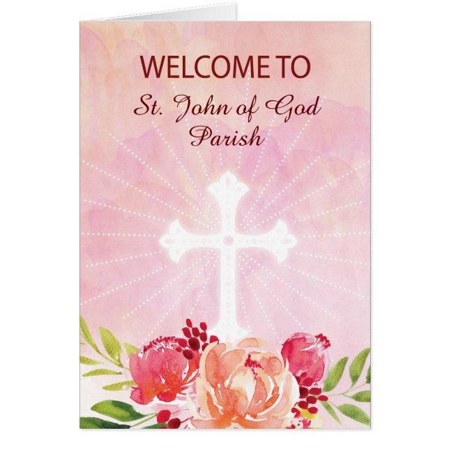 Bienvenido a Parish Flores rosadas personalizables (Frente)