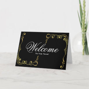 Bienvenido Al Equipo Remolino Floral Tarjeta Negra