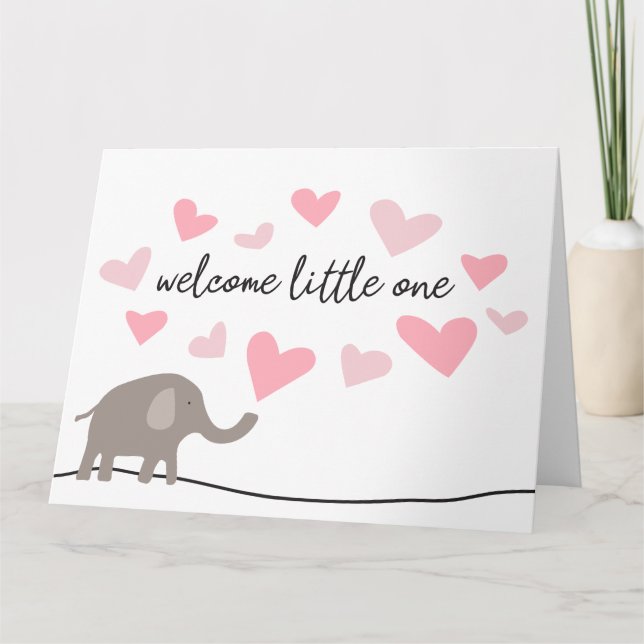 Bienvenido al mundo - Tarjeta para elefantes (Anverso)