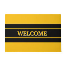Bienvenido Alfombra de bienvenida negra y amarilla