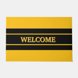 Bienvenido Alfombra de bienvenida negra y amarilla
