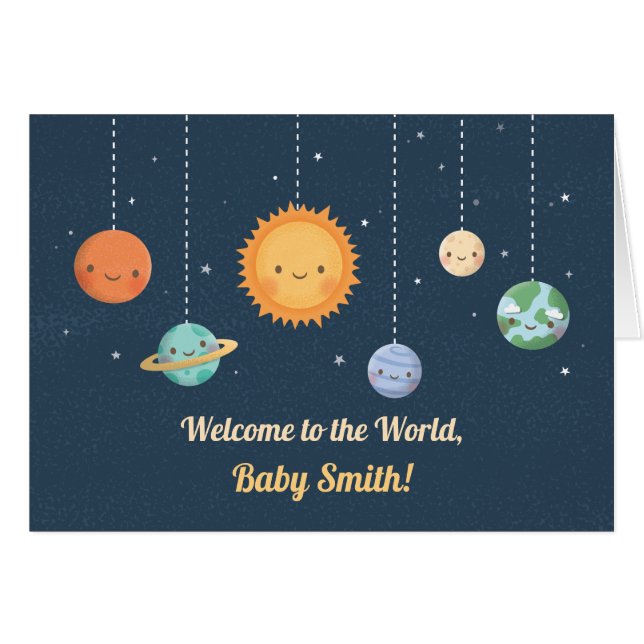 Bienvenido bebé al Sol y Planetas Espacio Mundial (Anverso (Horizontal))