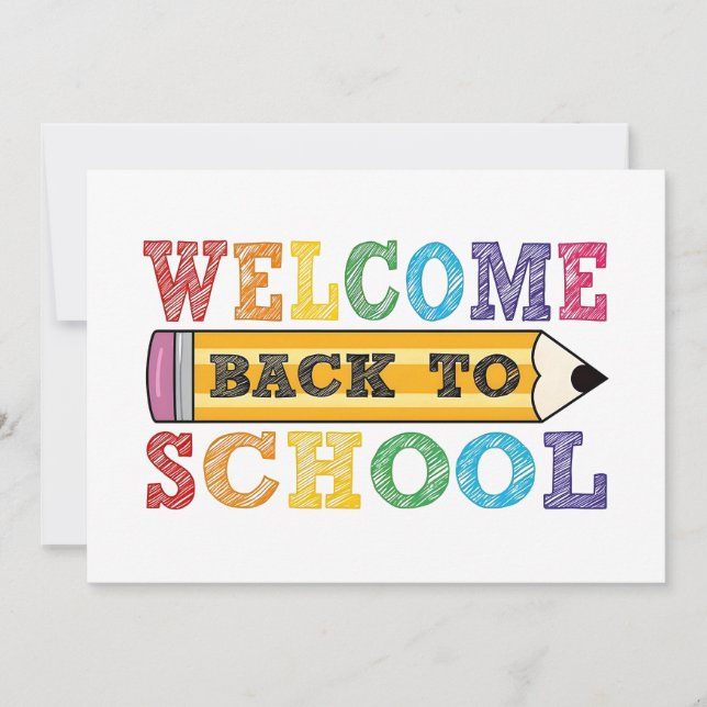 Bienvenido de nuevo a la escuela – Ilustración de  (Anverso)