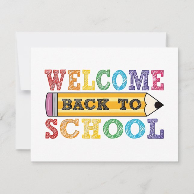 Bienvenido de nuevo a la escuela – Ilustración de  (Anverso)