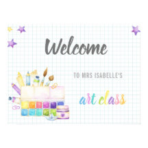 bienvenido de vuelta a clase de arte en kindergart