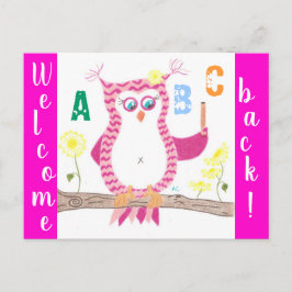 Bienvenido de vuelta a la postal de la escuela de 