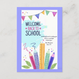 Bienvenido de vuelta a la tarjeta escolar