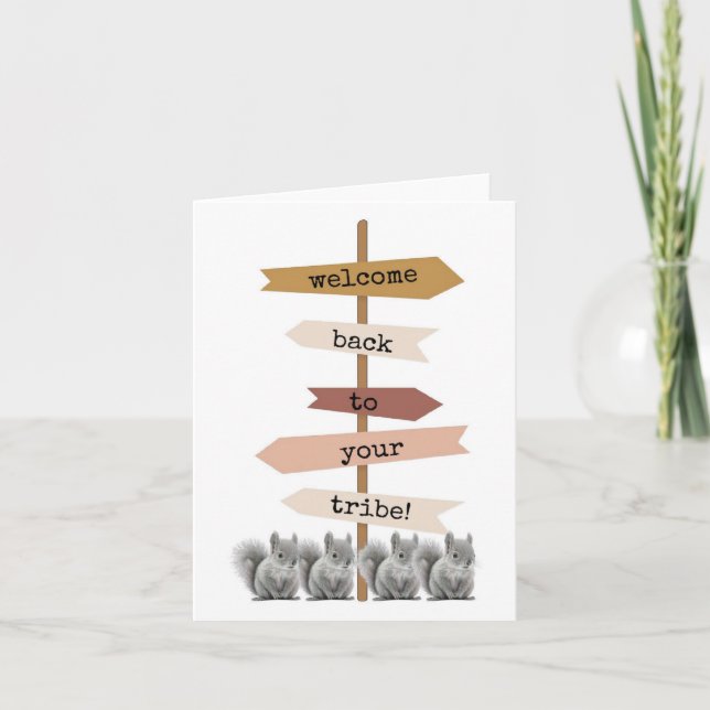 Bienvenido de vuelta a tu tribu, tarjeta de regalo (Anverso)