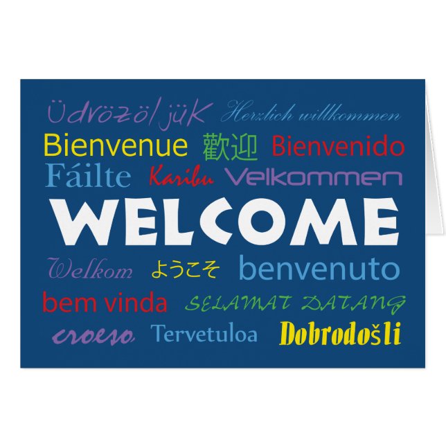 Bienvenido en muchos idiomas: la personalización a (Anverso (Horizontal))
