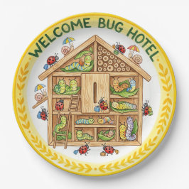 "Bienvenido Hotel de Insectos" Plato de Papel de I