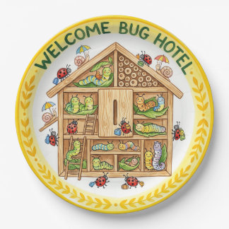 "Bienvenido Hotel de Insectos" Plato de Papel de I