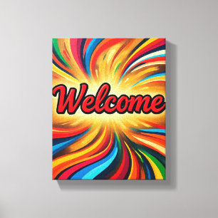 Bienvenido impresión en lienzo en el diseño de art