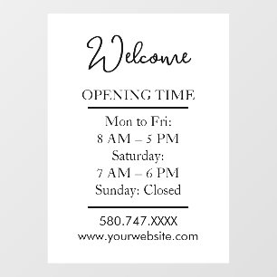 Bienvenido Logo QR de Horario Abierto señal de pue