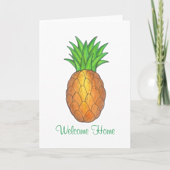 Bienvenido nueva tarjeta casera de piña (Anverso)