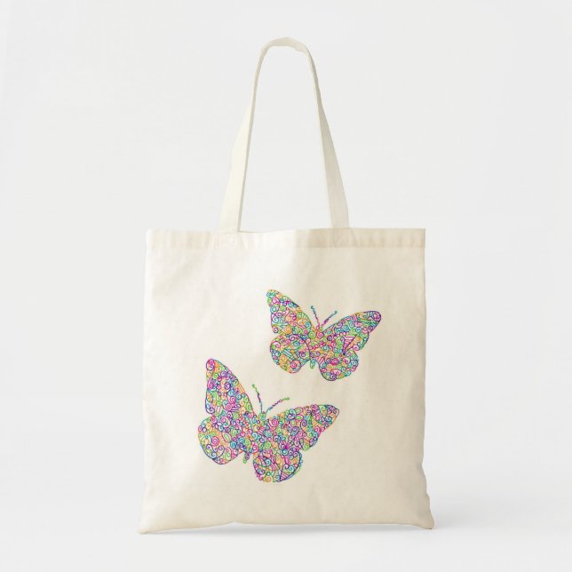 "¡Bienvenido, primavera!" Bolsa Tote de mariposa (Frente)