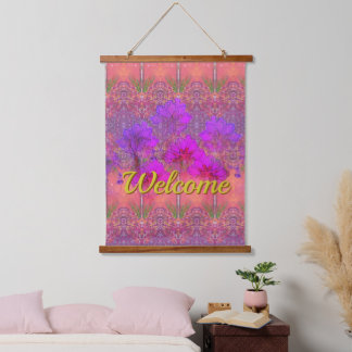 "Bienvenido" - Tapiz de pared con parte superior d