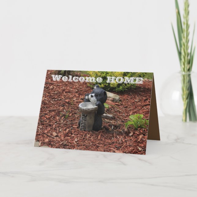 Bienvenido Tarjeta de felicitación de oso de casa! (Anverso)