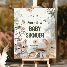 Bienvenidos a Baby Shower de Cute Woodland Friends