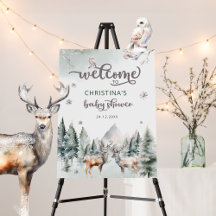 Bienvenidos a Baby Shower en invierno de Woodland 