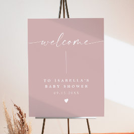 Bienvenidos a Baby Shower rosado rosado de Rubor D