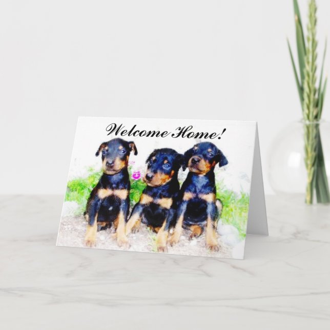 Bienvenidos a Casa Doberman Puppies tarjeta de bie (Anverso)