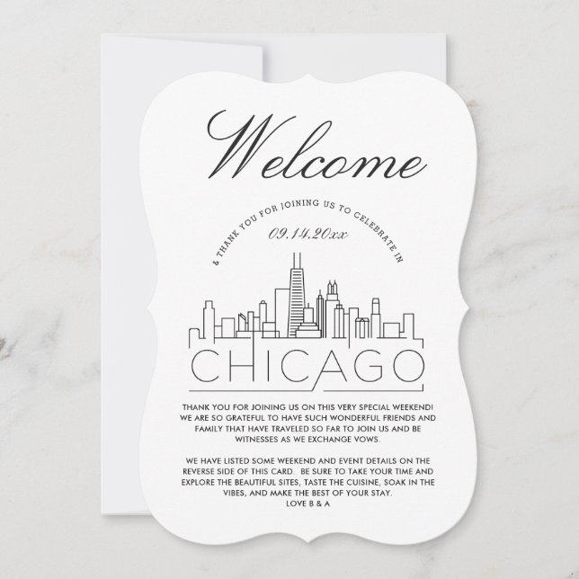 Bienvenidos a Chicago | Invitación con detalles de (Anverso)