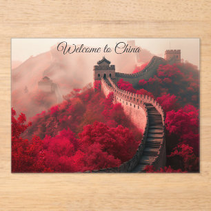 "Bienvenidos a China" Invitación acrílica a Gran M