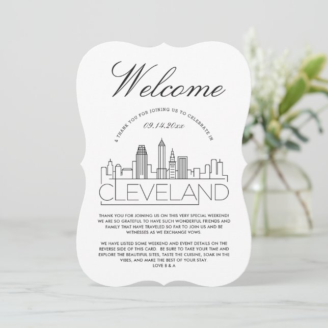 Bienvenidos a Cleveland | Invitación con detalles  (Anverso de pie)