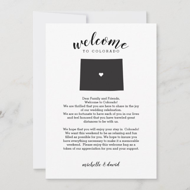 Bienvenidos a Colorado | Letra Boda e tineraria (Anverso)