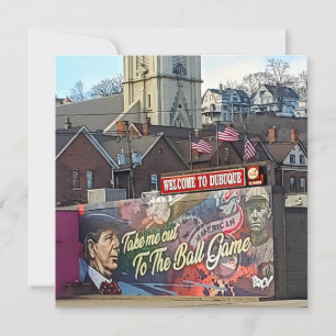 Bienvenidos a Dubuque, Rótulo de Iowa con banderas