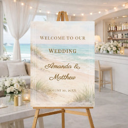Bienvenidos a la boda en la costa de la playa