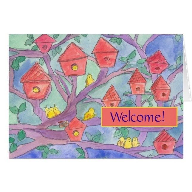 Bienvenidos a la Casa de Aves Rojas del Barrio (Anverso (Horizontal))