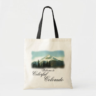 Bienvenidos a la escena de montaña en una bolsa c
