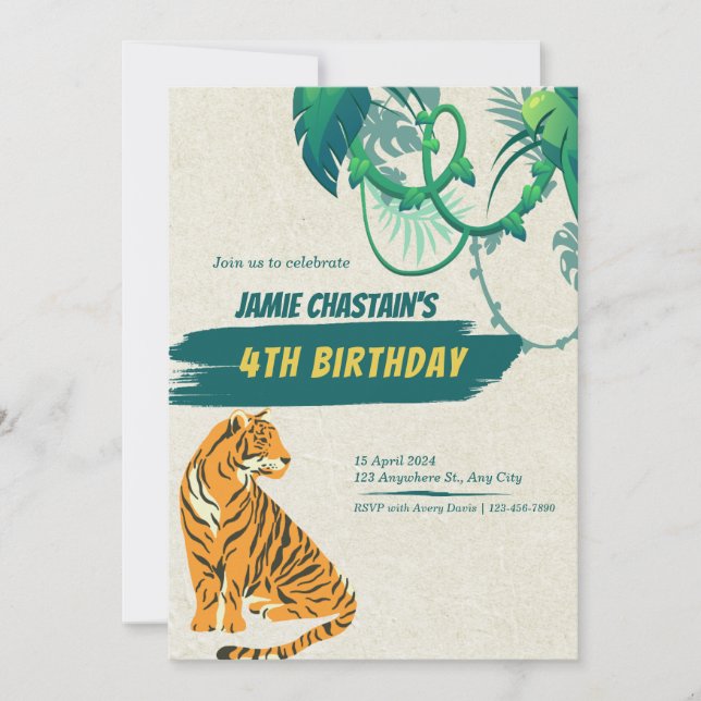 Bienvenidos a la invitación de cumpleaños 4 de la  (Anverso)