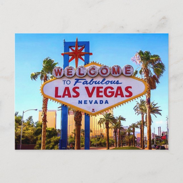 Bienvenidos a la postal de Rótulo de Las Vegas (Anverso)