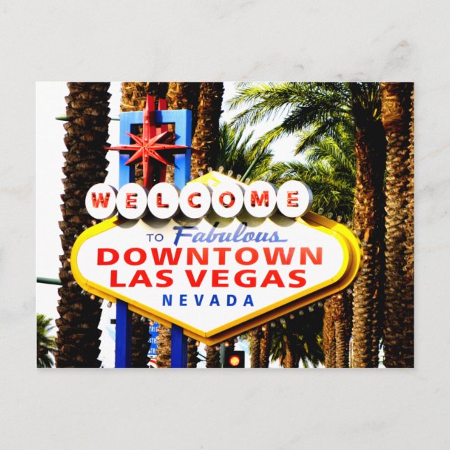Bienvenidos a la postal de Rótulo de Las Vegas (Anverso)
