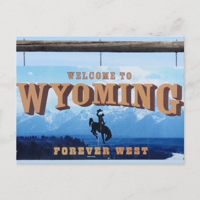 Bienvenidos a la postal Wyoming con calendario 201 (Anverso)