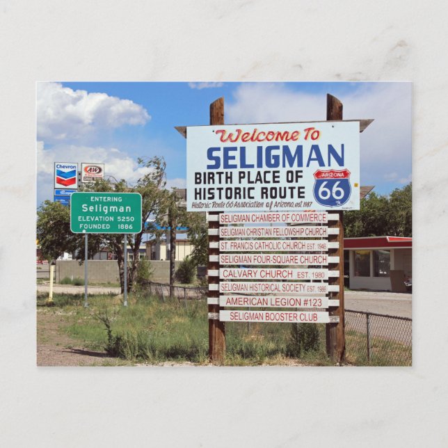 ¡Bienvenidos A La Postales De La Ruta Seligman 66! (Anverso)