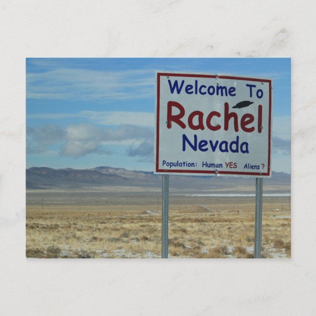 Bienvenidos A La Postales De Rachel Nevada - Área  (Anverso)