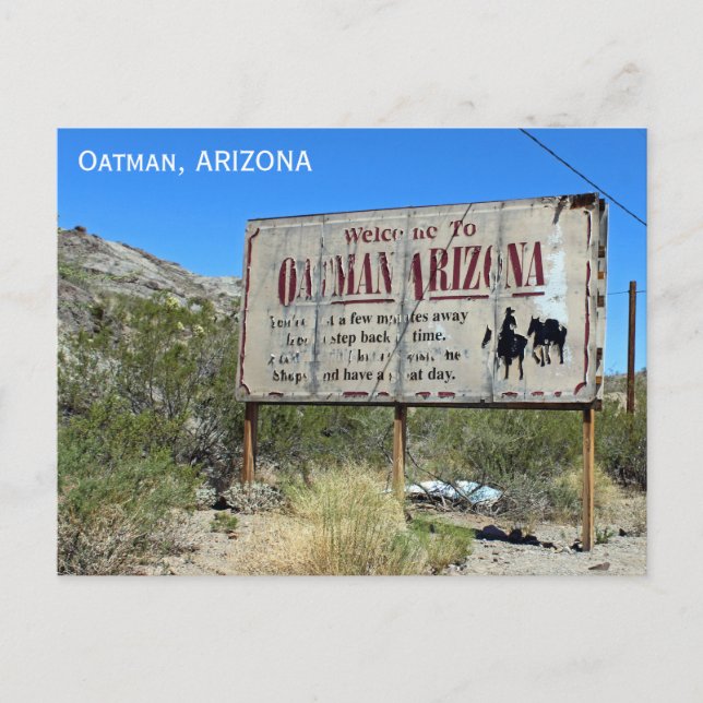 ¡Bienvenidos A La Postales De Rótulo De Oatman Vin (Anverso)