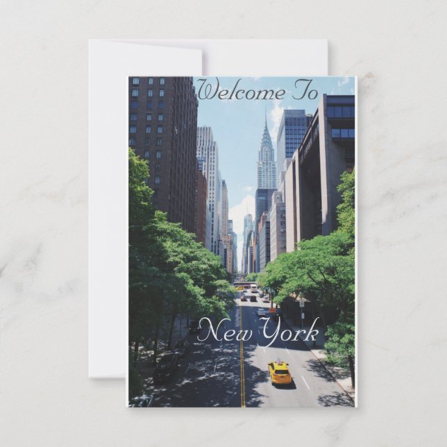 Bienvenidos A La Tarjeta Post De New York USA (Anverso)