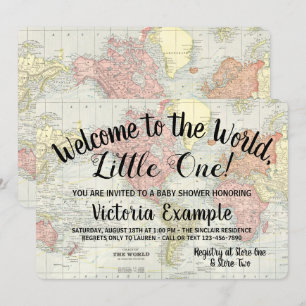 Bienvenidos a las invitaciones de Baby Shower Mapa
