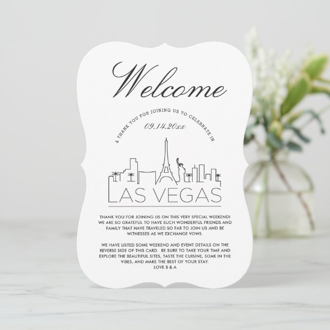 Bienvenidos a Las Vegas | Invitación de detalles d (Anverso de pie)