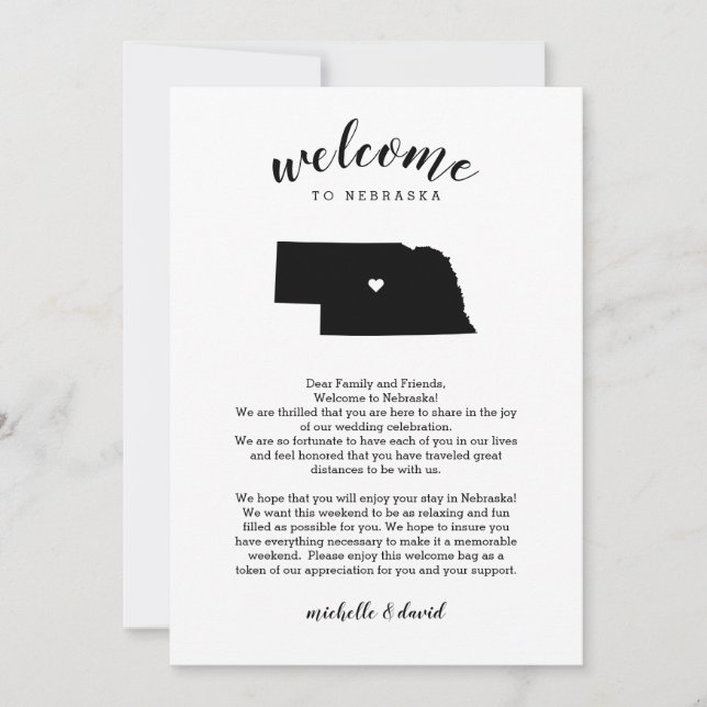 Bienvenidos a Nebraska | Letra Boda e tineraria (Anverso)