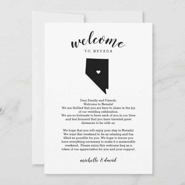 Bienvenidos a Nevada | Letra Boda e tineraria (Anverso)